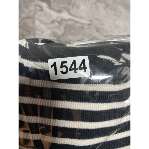 Lauren Ralph Lauren Striped Midi A-Line Dress Ribbed Crew Neck Short Sleeve XXS - Picture 11 of 11